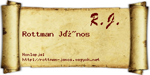 Rottman János névjegykártya