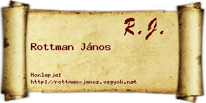 Rottman János névjegykártya